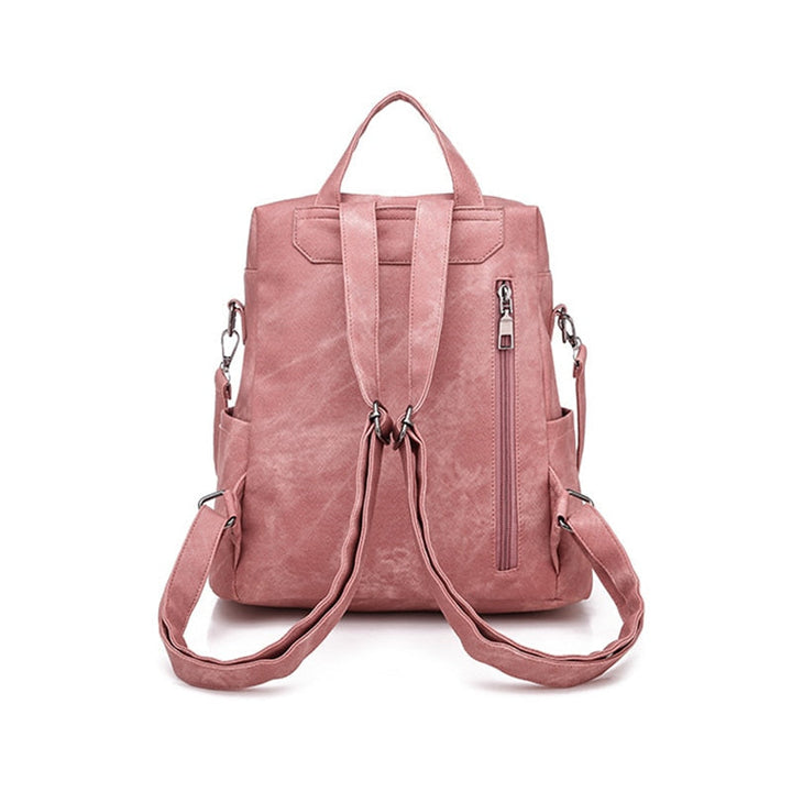 Leather Backpack Women Shoulder Bag Vintage Bagpack Travel Backpacks For School Teenagers Girls Back Pack Image 4