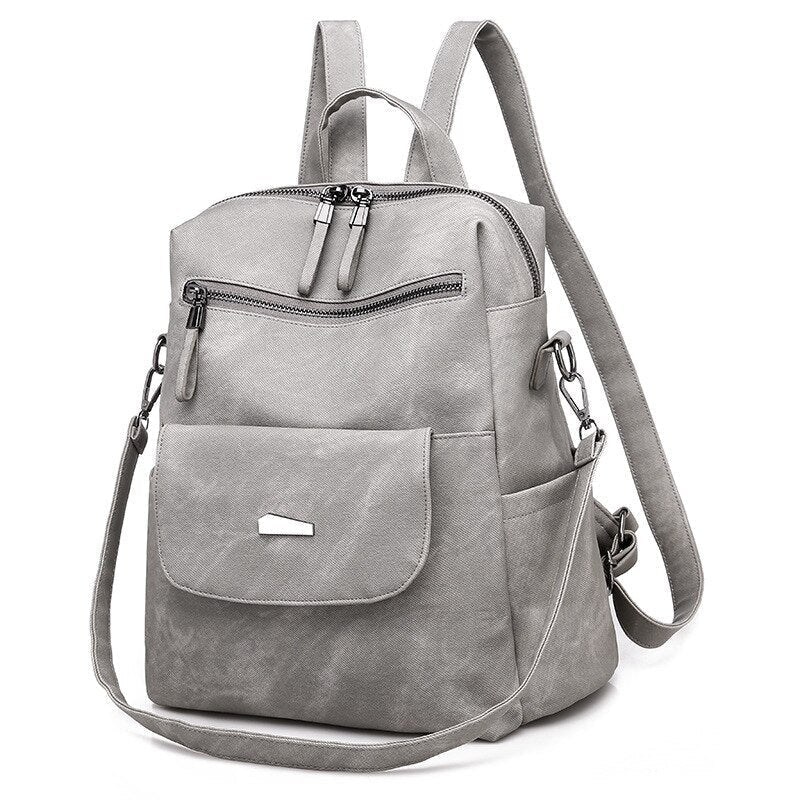 Leather Backpack Women Shoulder Bag Vintage Bagpack Travel Backpacks For School Teenagers Girls Back Pack Image 6