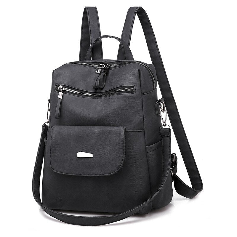 Leather Backpack Women Shoulder Bag Vintage Bagpack Travel Backpacks For School Teenagers Girls Back Pack Image 8