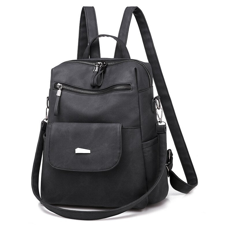 Leather Backpack Women Shoulder Bag Vintage Bagpack Travel Backpacks For School Teenagers Girls Back Pack Image 1