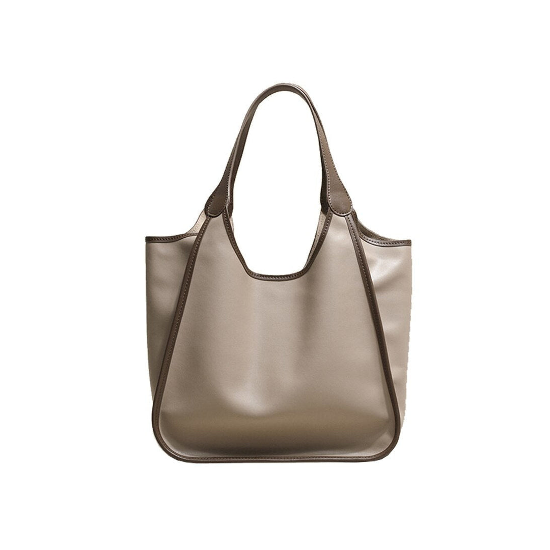 Leather womens bag tote bag womens large capacity bag  early autumn bag portable single shoulder bag Image 1