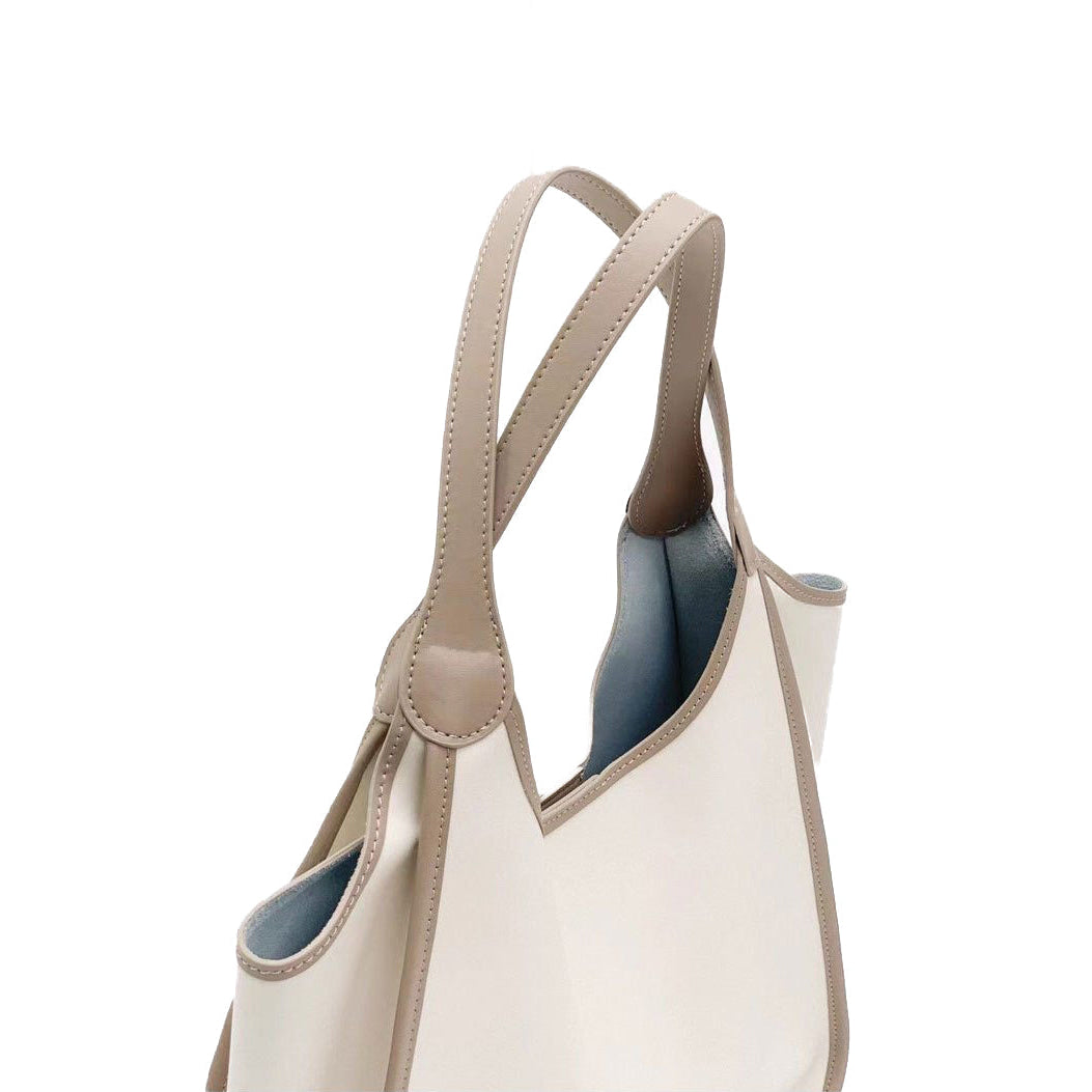 Leather womens bag tote bag womens large capacity bag  early autumn bag portable single shoulder bag Image 4
