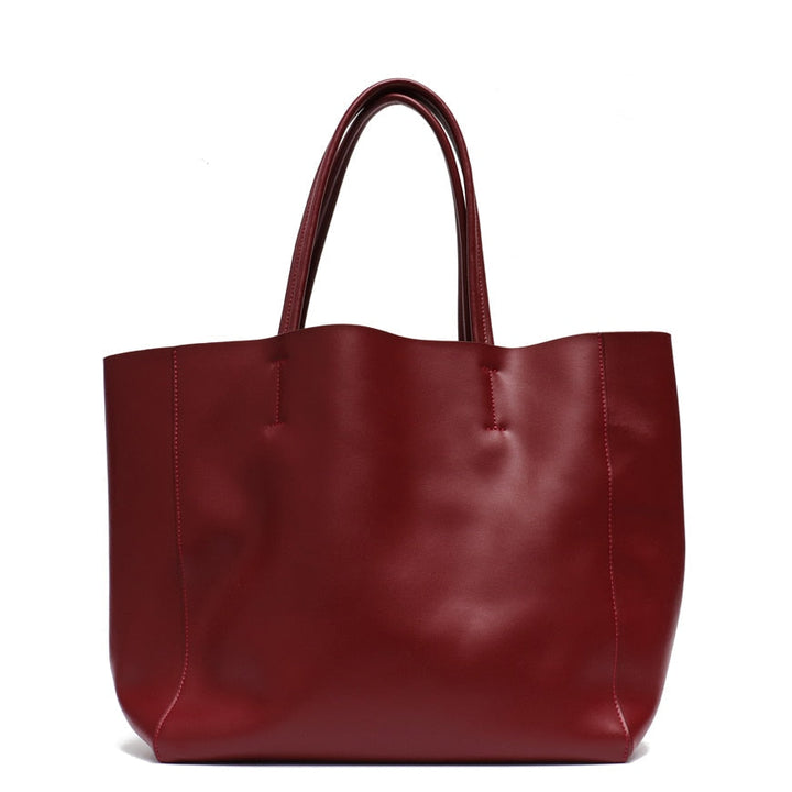 Luxury Brand Cow Leather Tote Bags Designer Cowhide Handbags Women Shoulder Bags Fashion Female Large Capacity Liner Bag Image 3