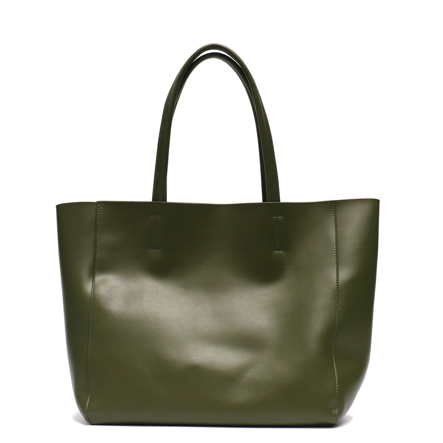 Luxury Brand Cow Leather Tote Bags Designer Cowhide Handbags Women Shoulder Bags Fashion Female Large Capacity Liner Bag Image 7