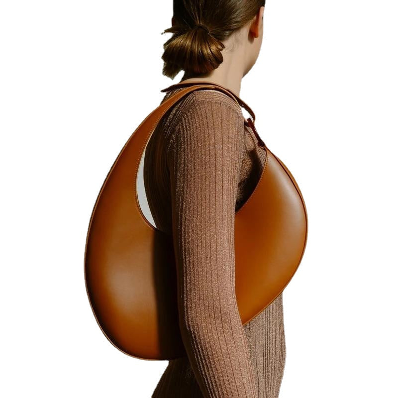 Luxury Leather Handbags Women Crescent Shape Bag Personality Large Capacity Underarm Bag Fashion Shoulder Bag Image 2