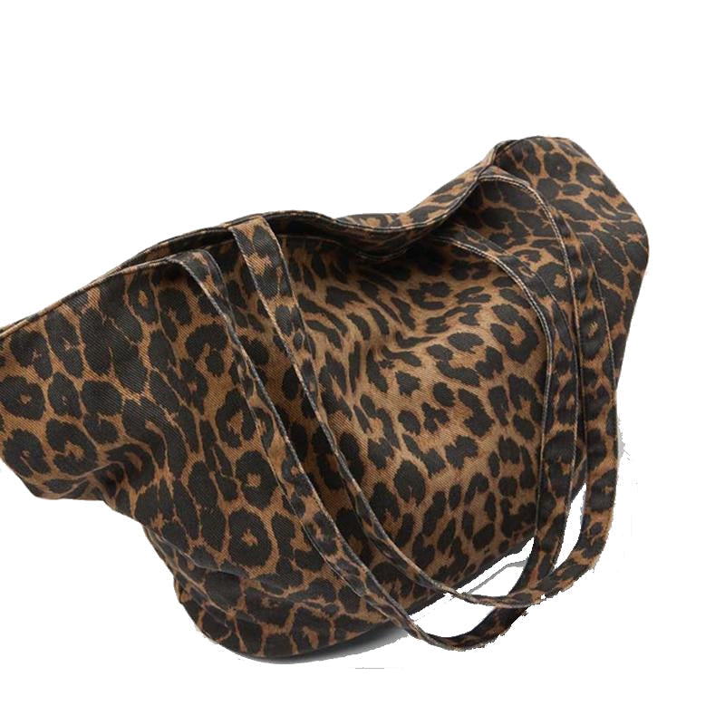 Luxury Leopard Grain Shopper Shoulder Bag Large Capacity Handbags Womens Bag Female Casual Tote Canvas Hand Bag Image 2