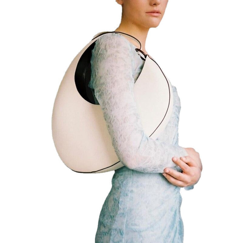Luxury Leather Handbags Women Crescent Shape Bag Personality Large Capacity Underarm Bag Fashion Shoulder Bag Image 4