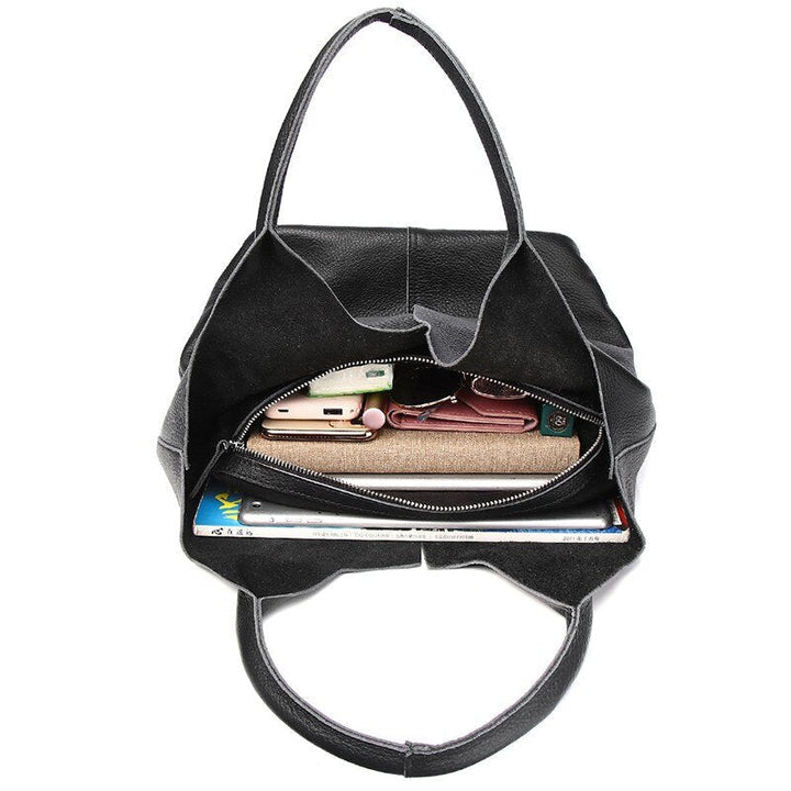Luxury Soft Genuine Leather Women Shoulder Bag Natural Leather Casual Female Totes Bag Brand Designer Large Lady Handbag Image 2
