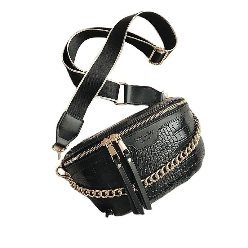 Luxury Women Leather Bag Thick Chain Shoulder Crossbody Chest Bag Female Belt Handbag Image 4