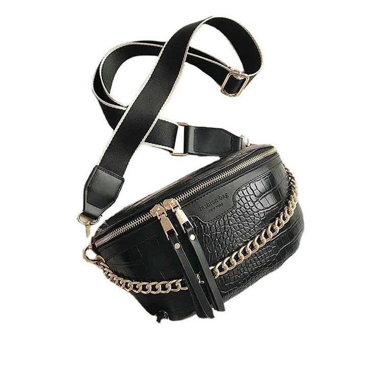 Luxury Women Leather Bag Thick Chain Shoulder Crossbody Chest Bag Female Belt Handbag Image 4
