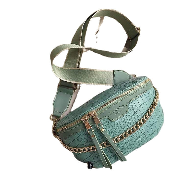 Luxury Women Leather Bag Thick Chain Shoulder Crossbody Chest Bag Female Belt Handbag Image 6