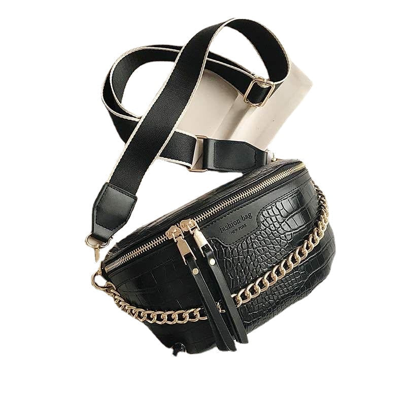 Luxury Women Leather Bag Thick Chain Shoulder Crossbody Chest Bag Female Belt Handbag Image 7