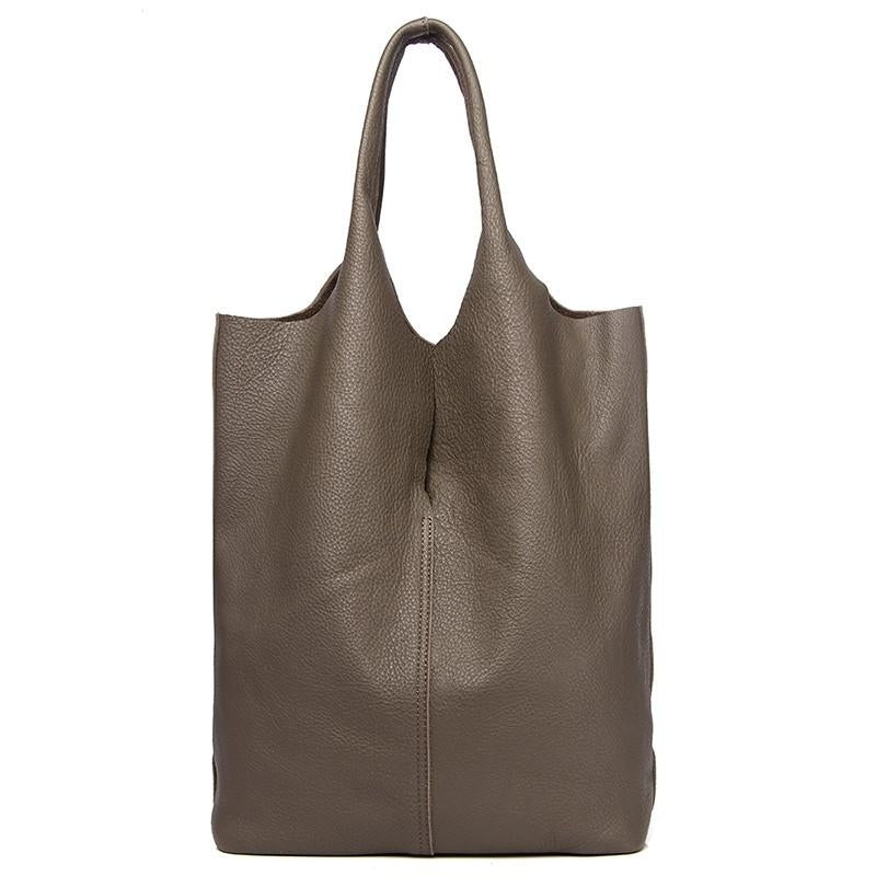 Luxury Soft Genuine Leather Women Shoulder Bag Natural Leather Casual Female Totes Bag Brand Designer Large Lady Handbag Image 1