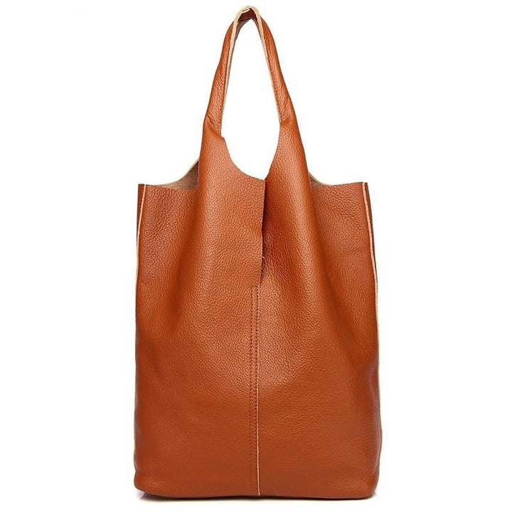 Luxury Soft Genuine Leather Women Shoulder Bag Natural Leather Casual Female Totes Bag Brand Designer Large Lady Handbag Image 11
