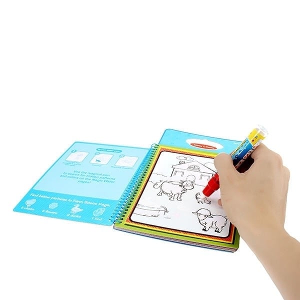 Magic Children Water Drawing Book With 1 Magic Pen 1Coloring Book Water Painting Board Image 1