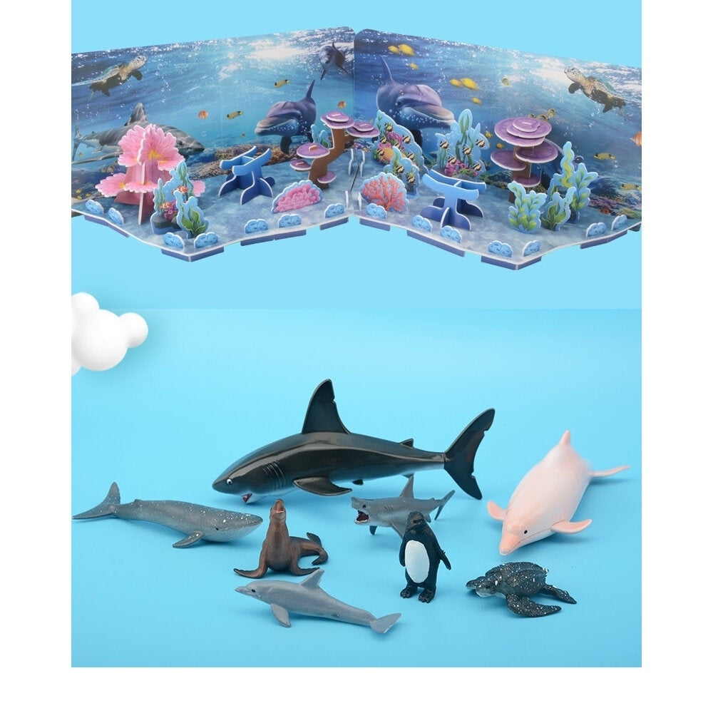 Magnetic Shark Animal 3D Three-dimensional DIY Assemble Puzzle Underwater World Scene Early Education Animal Model Toy Image 2