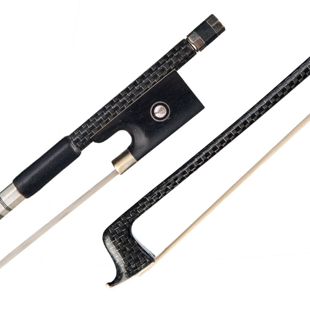 Master Silver Silk Braided Carbon Fiber Bow Sheepskin Grip Ebony Frog 4,4 Size Fiddle Bow Image 2