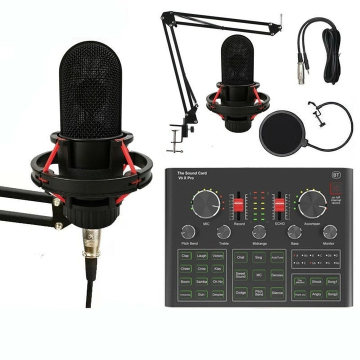 Microphone Kit with V9XPRO Upgrade High Configuration Version Sound Card for Mobile Phone Computer Karaoke Live Image 1