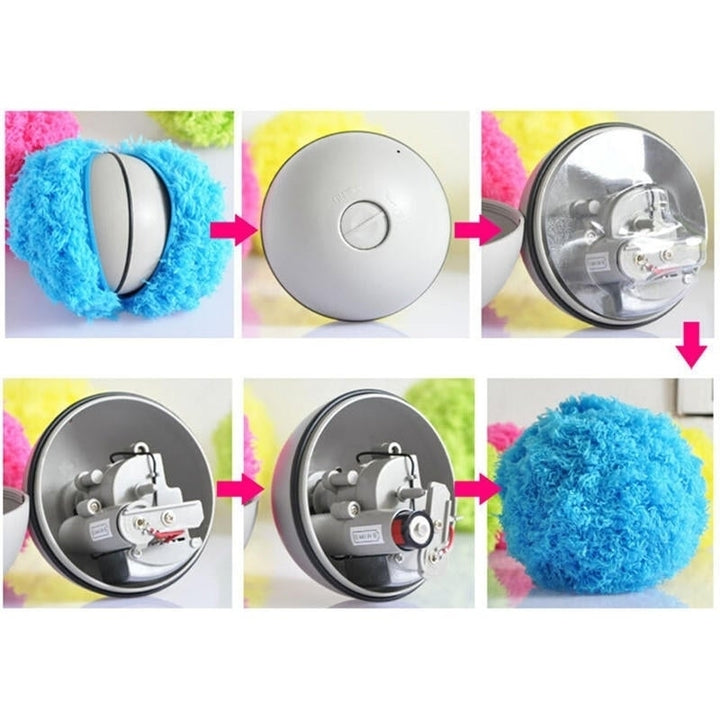 Microfiber Mop Rolling Ball Sweep Robots Automatic Vacuum Cleaner Plush Electronic Toys Random Color Image 6
