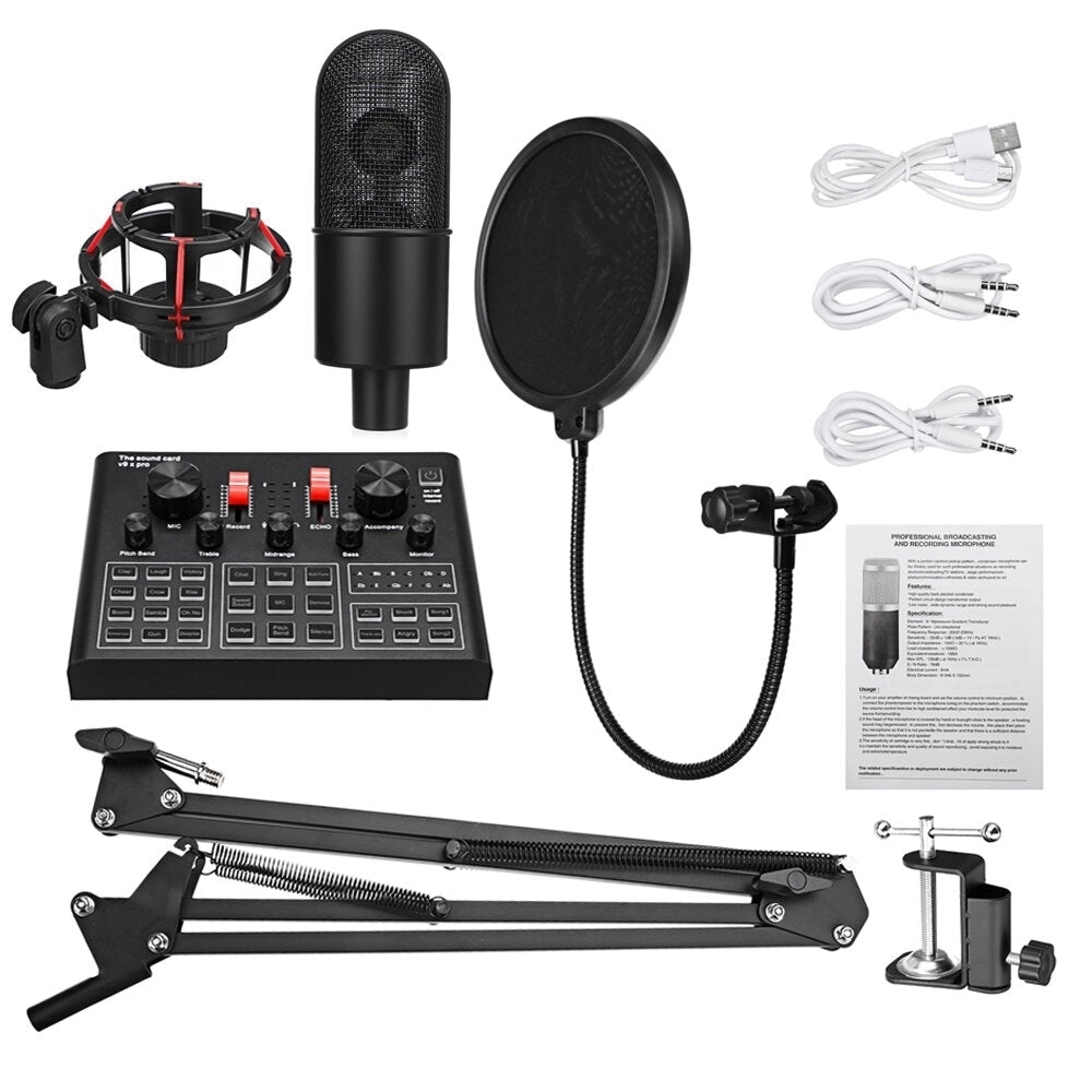 Microphone Kit with V9XPRO Upgrade High Configuration Version Sound Card for Mobile Phone Computer Karaoke Live Image 10