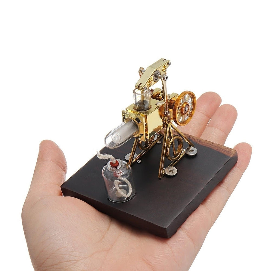 Mini 2.1"Hot Air Flame Stirling Engine Model Collection Gift Image 1