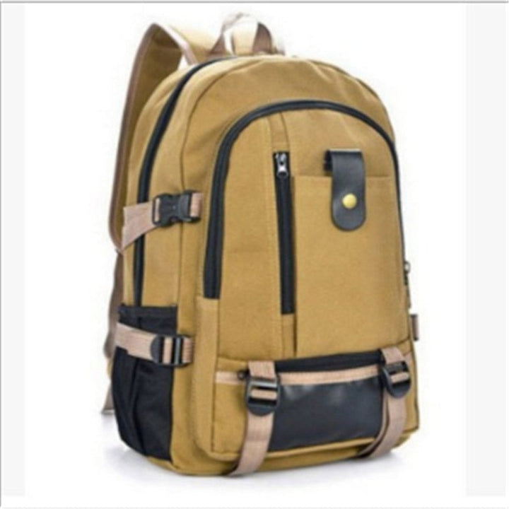 Men Vintage Canvas Backpack Rucksack Travel Sport Schoolbag Camping Bag Image 1