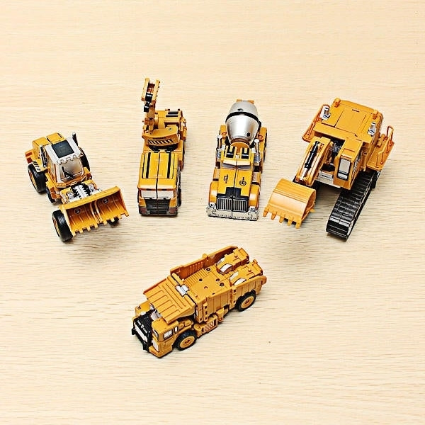 Metal Truck Hercules 5 In 1 Combination Robot Excavator Crane Vehicle Transformable Toys Image 2