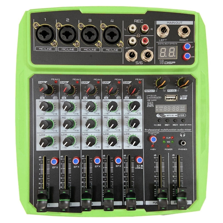 Mini 4 Channel 16 DSP Effect USB Delay and Repeat Efferts Audio Mixer Console With Volume Contrl Image 1