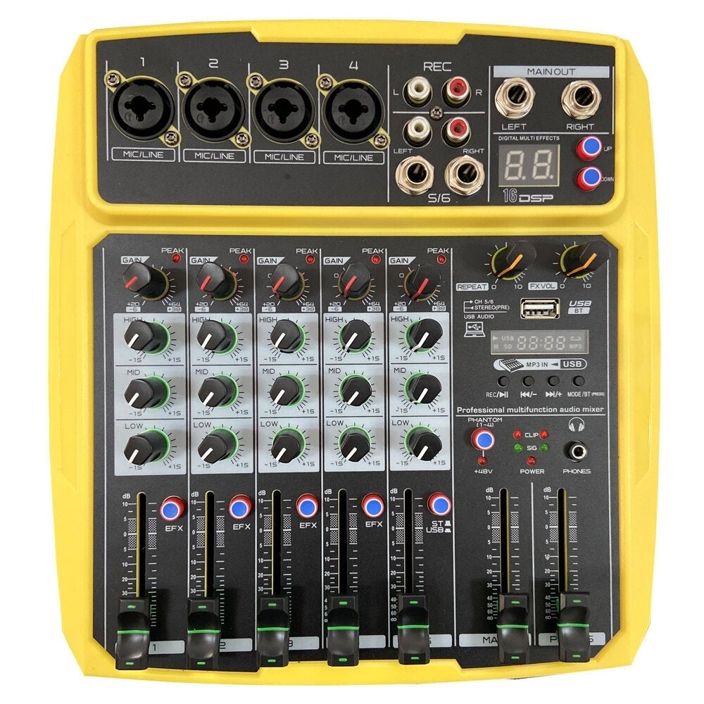 Mini 4 Channel 16 DSP Effect USB Delay and Repeat Efferts Audio Mixer Console With Volume Contrl Image 2