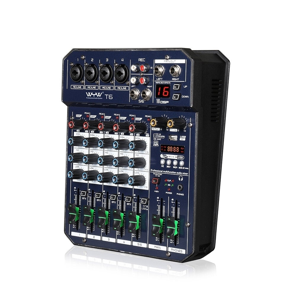 Mini 4 Channel Mono+1 Stereo Output USB 16 DSP Effects Audio Mixer With Bluetooth Image 2
