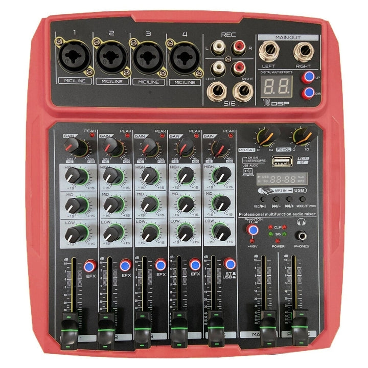 Mini 4 Channel 16 DSP Effect USB Delay and Repeat Efferts Audio Mixer Console With Volume Contrl Image 3