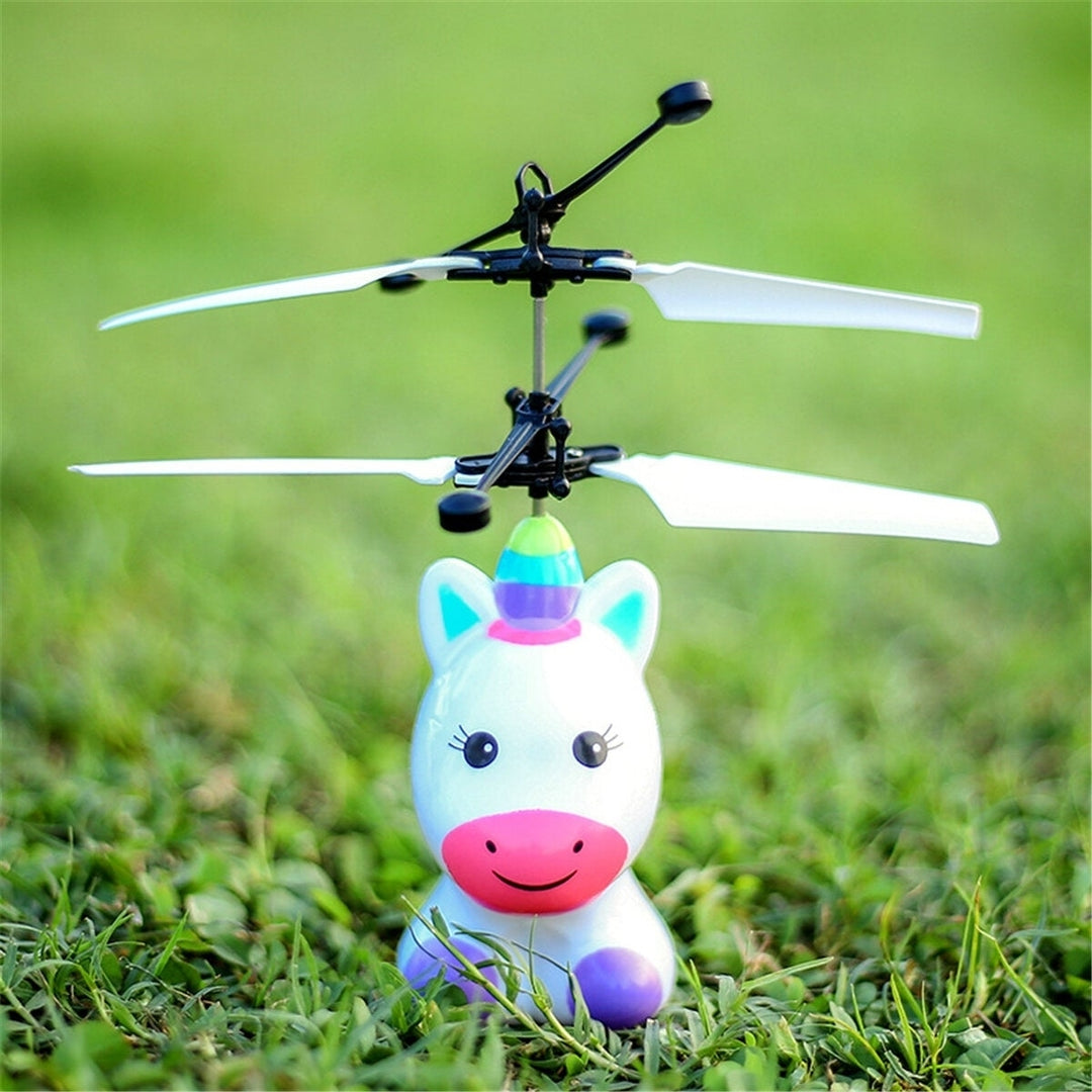 Mini LED Light Up Infrared Induction Drone Rechargeable Flying Unicorn Toy Hand-controlled Toys for Kids Gift Image 7