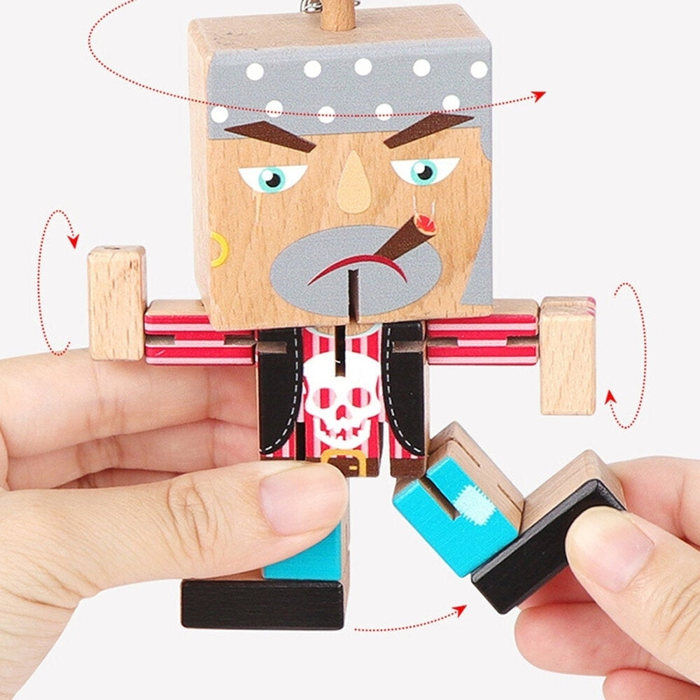 Mini Multi-function Puzzle Wooden Variety Pirates Novelties Cube Toys for Gift Image 4