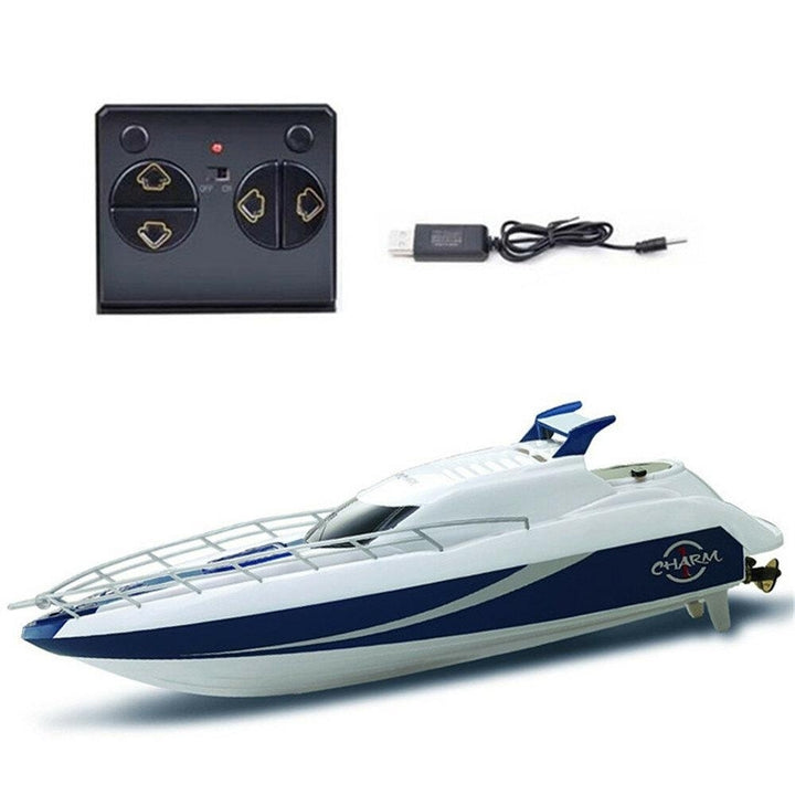 Mini RC Boat Toy High Speed Racing For Children Models Control Remote Kids Gift Image 2