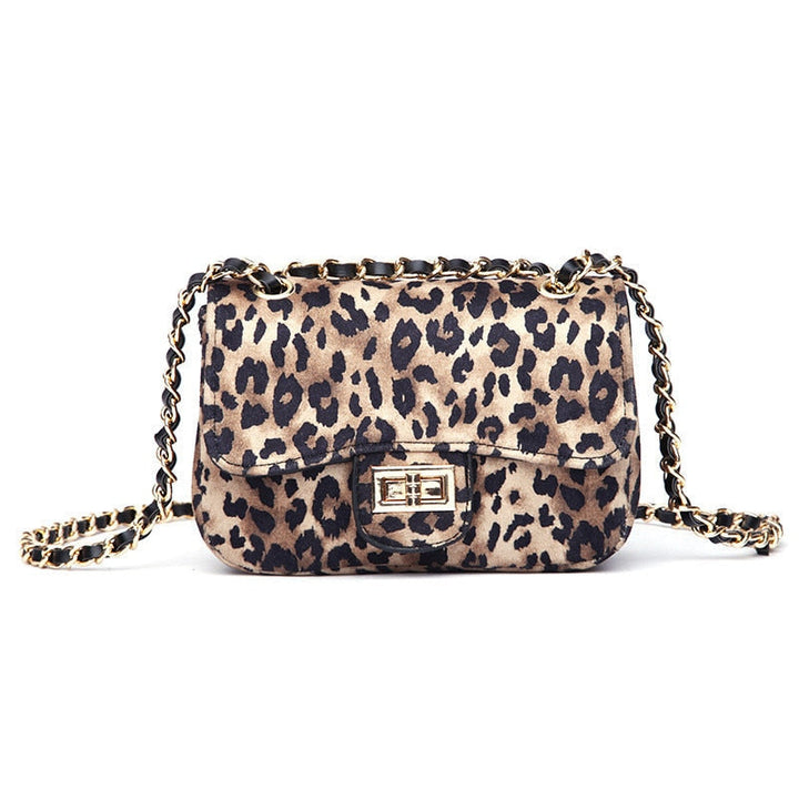 Mini Women Handbag Leopard Small Square Lock Bag Luxury Evening Clutch Image 4