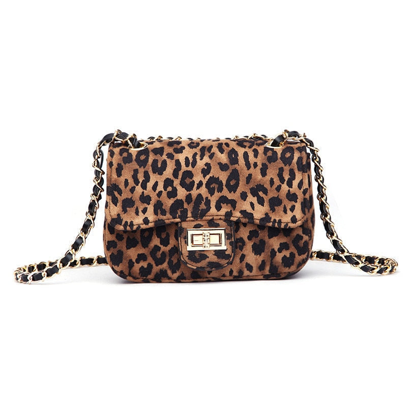 Mini Women Handbag Leopard Small Square Lock Bag Luxury Evening Clutch Image 6