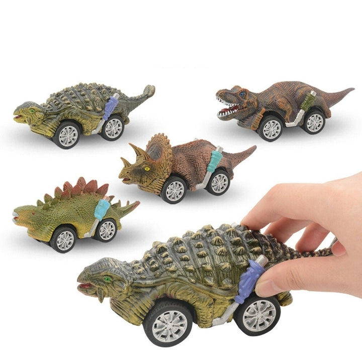 Multi-shape Simulation Cartoon Cuteness Dinosaur Animal Doll Four-wheel Drive Return Inertial Push and Pull Car Toy for Image 3