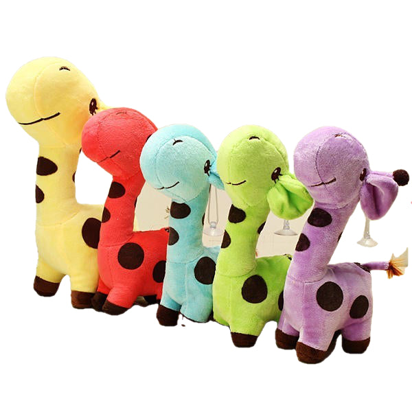 Multicolored Cartoon Plush Giraffe Sika Deer Stuffed Toys Kids Gift Image 1
