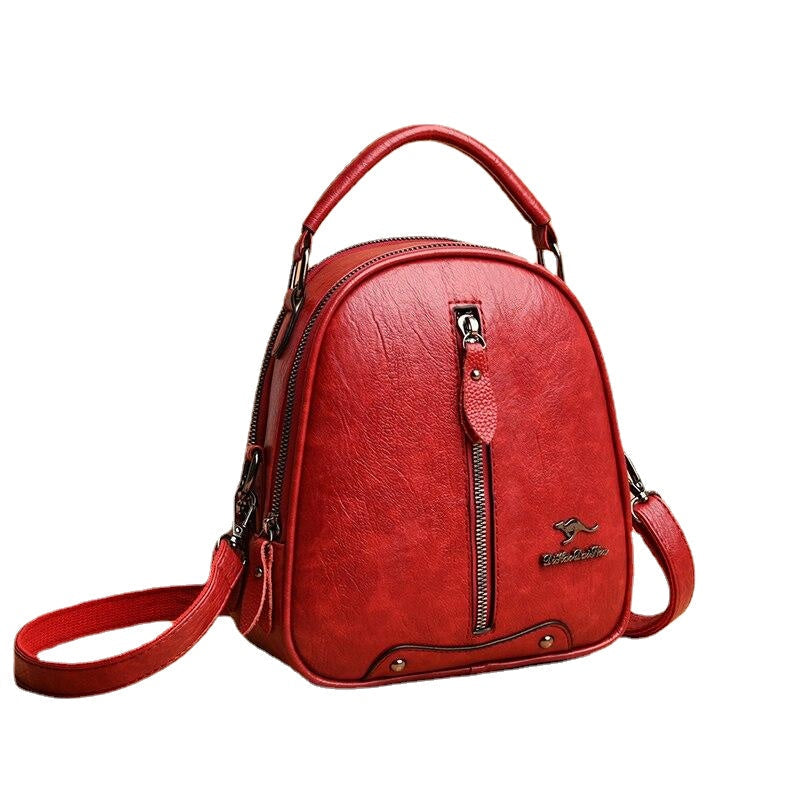 Multi-function Leather Backpacks for women travel backpack Mini school bags teenage girls sac a dos kangaroo female Image 2