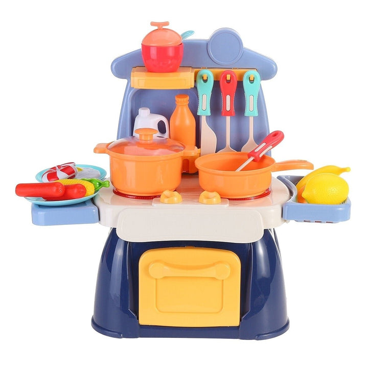 Multi-style Simulation Spray Water Mini Kitchen Cooking Pretend Play House Puzzle Educational Toy Set with Sound Light Image 10