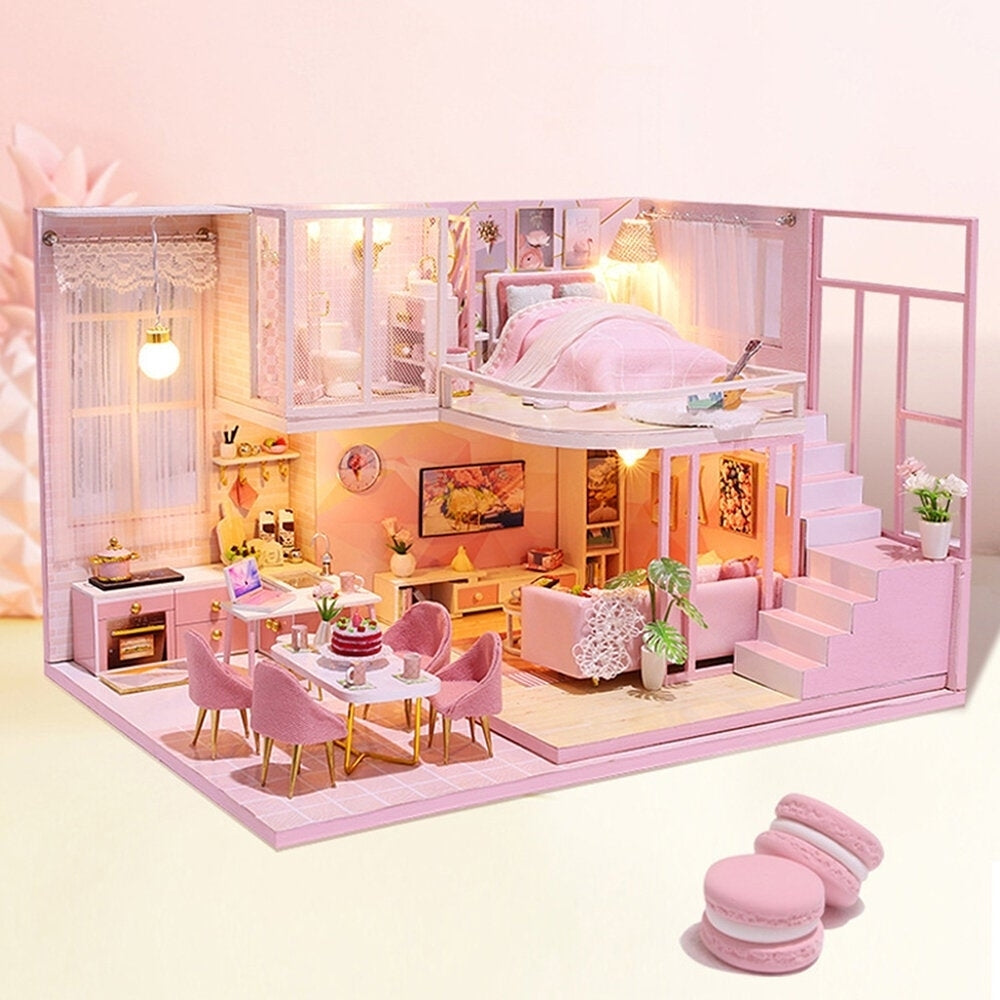 Miniature DIY Doll House With Furnitures Wooden House Toys For Children Birthday Gift Image 2