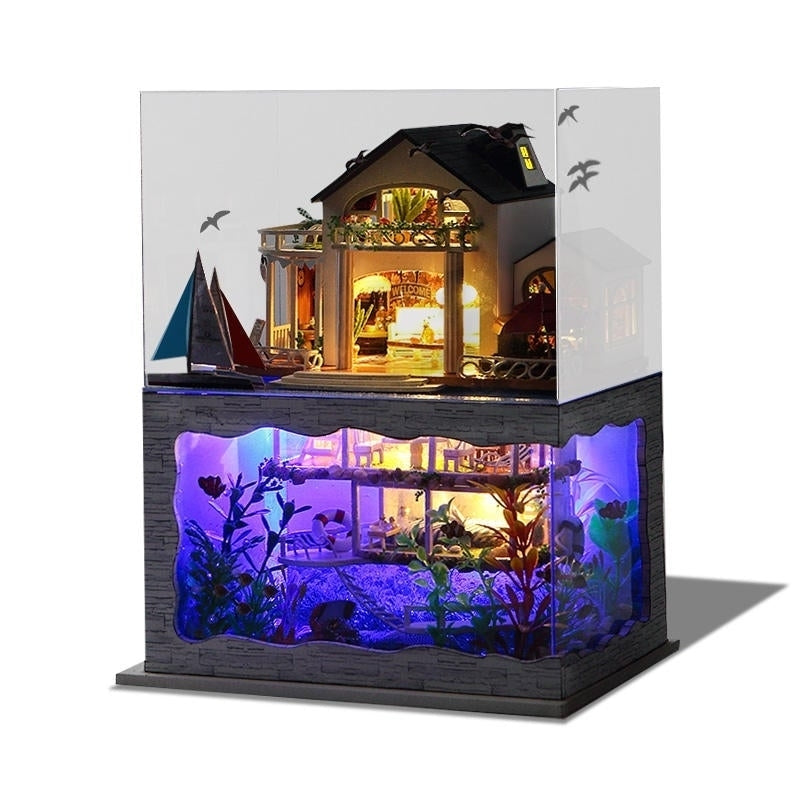 Miniature Model Doll House With Light Cover Extra Gift Decor Collection Toy Image 1