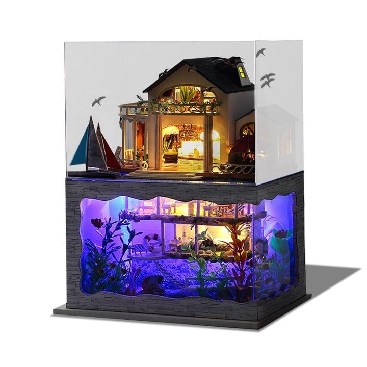 Miniature Model Doll House With Light Cover Extra Gift Decor Collection Toy Image 1