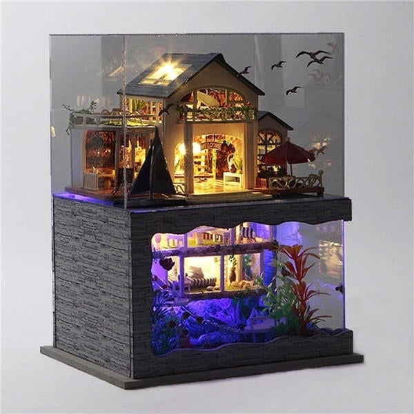 Miniature Model Doll House With Light Cover Extra Gift Decor Collection Toy Image 4