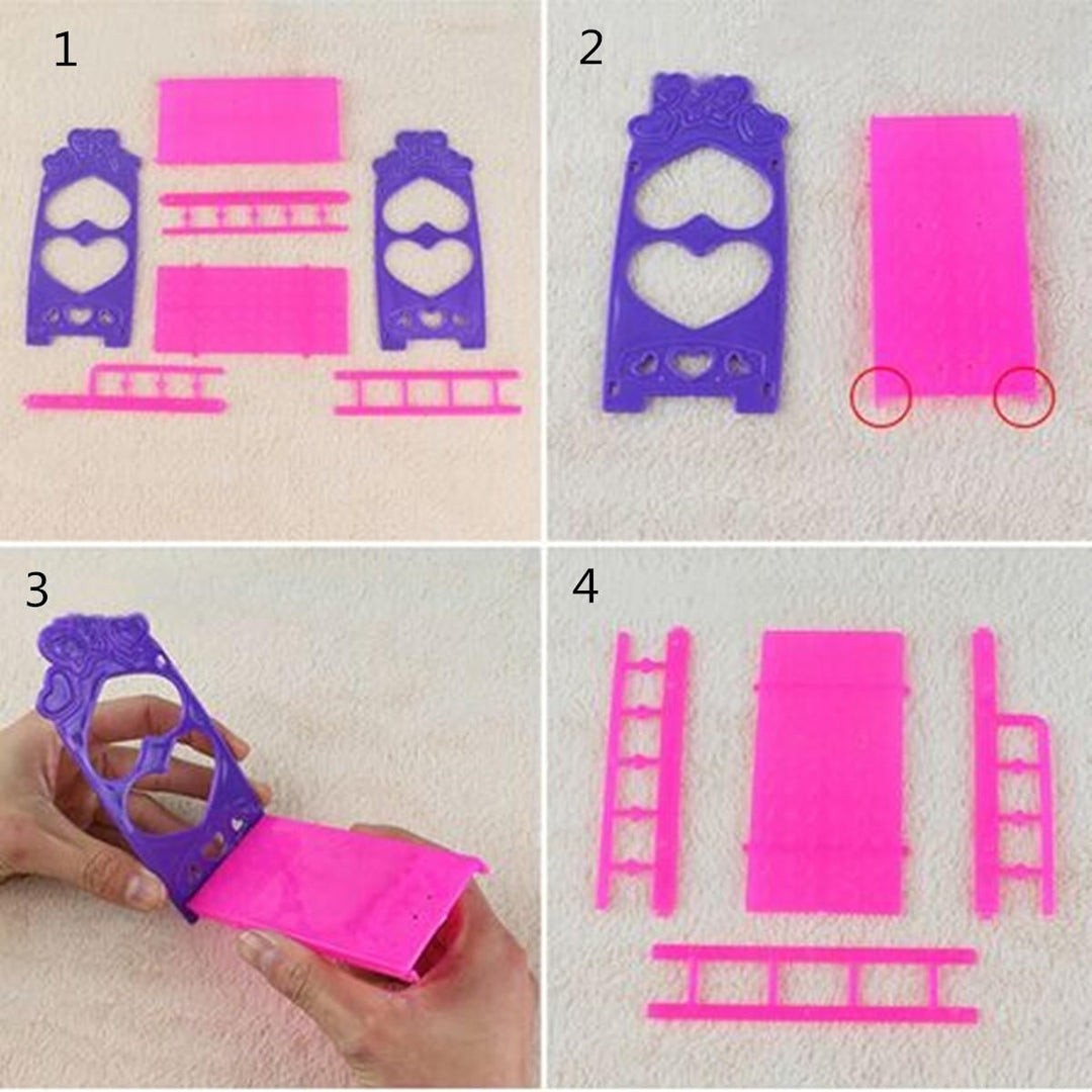 Miniature Double Bed Toy Furniture For Decoration Image 7