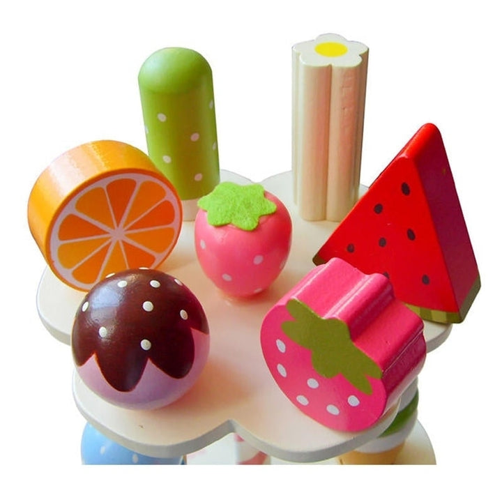 Wooden Kids Toy Play House Strawberry Ice Cream Stand Gifts 1 Set Image 4