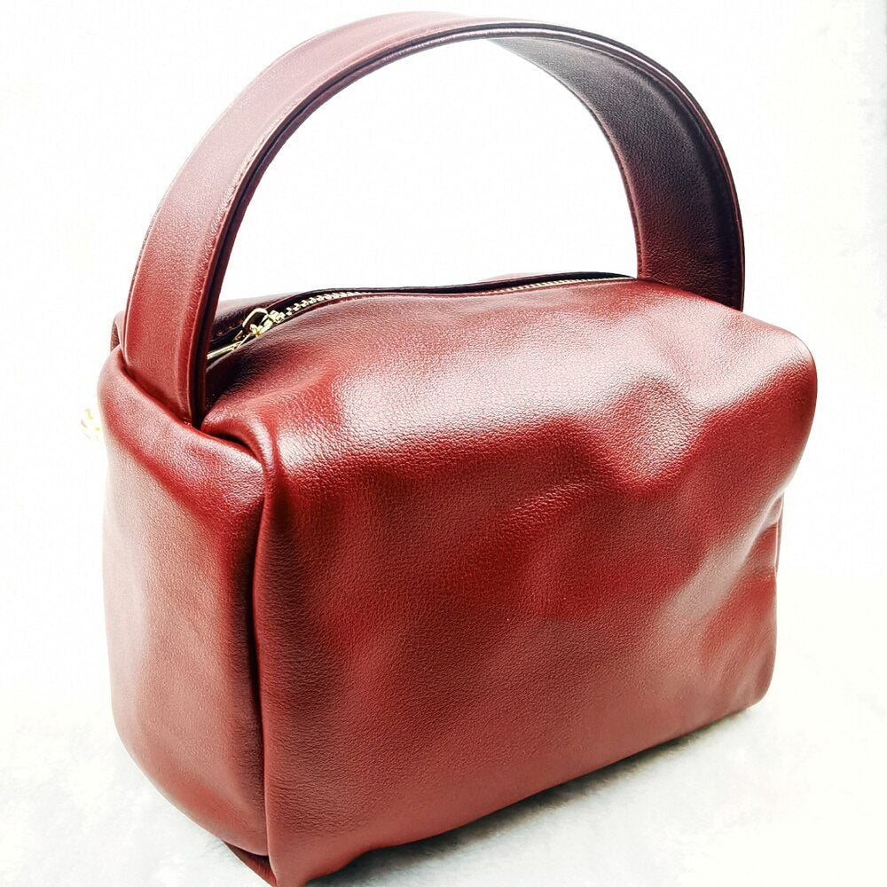 Natural Cowhide Wide Handbags Genuine Leather Office Mobile Phone Pockets Women Handbag fine Portable Bags Image 2