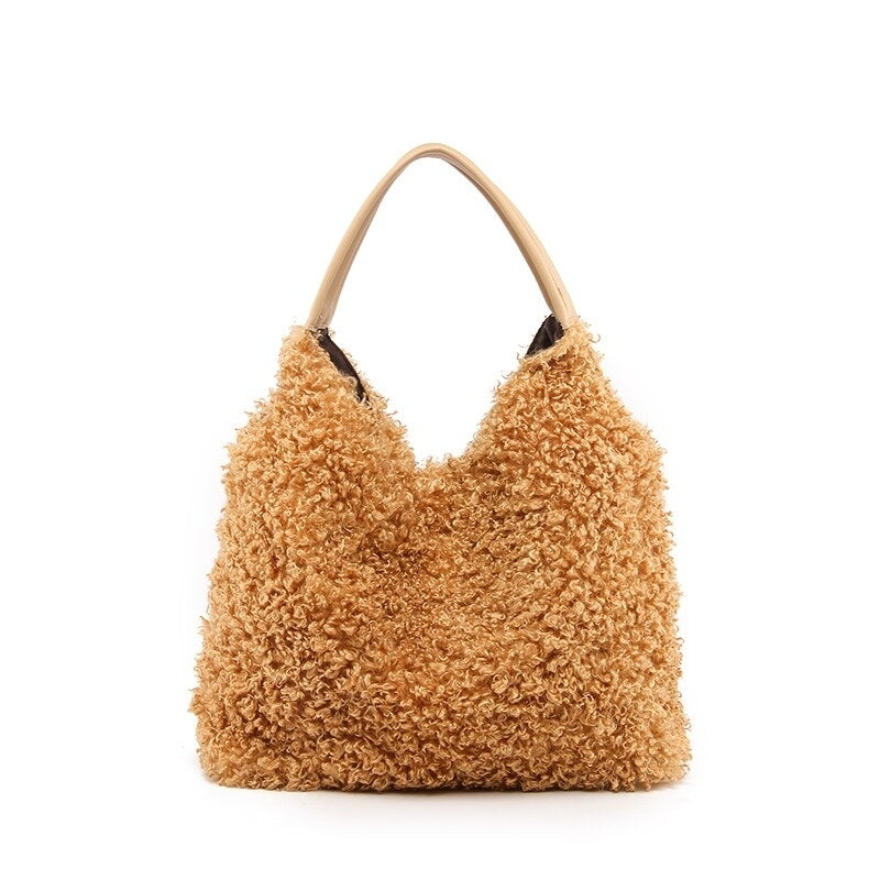 New Designer Ladies Handbag Plush Shoulder Bag Female Fashion Large Capacity Messenger Bag Girl Casual Handbag Image 1