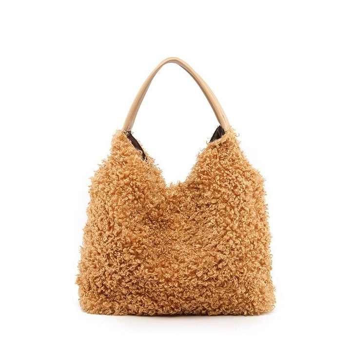 Designer Ladies Handbag Plush Shoulder Bag Female Fashion Large Capacity Messenger Bag Girl Casual Handbag Image 1