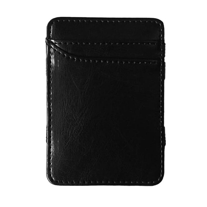 New Fashion Slim Men's Leather Magic Wallet Korea Designer Credit Card Holder Women Small Cash Clip Bilfold Man Clamps Image 1